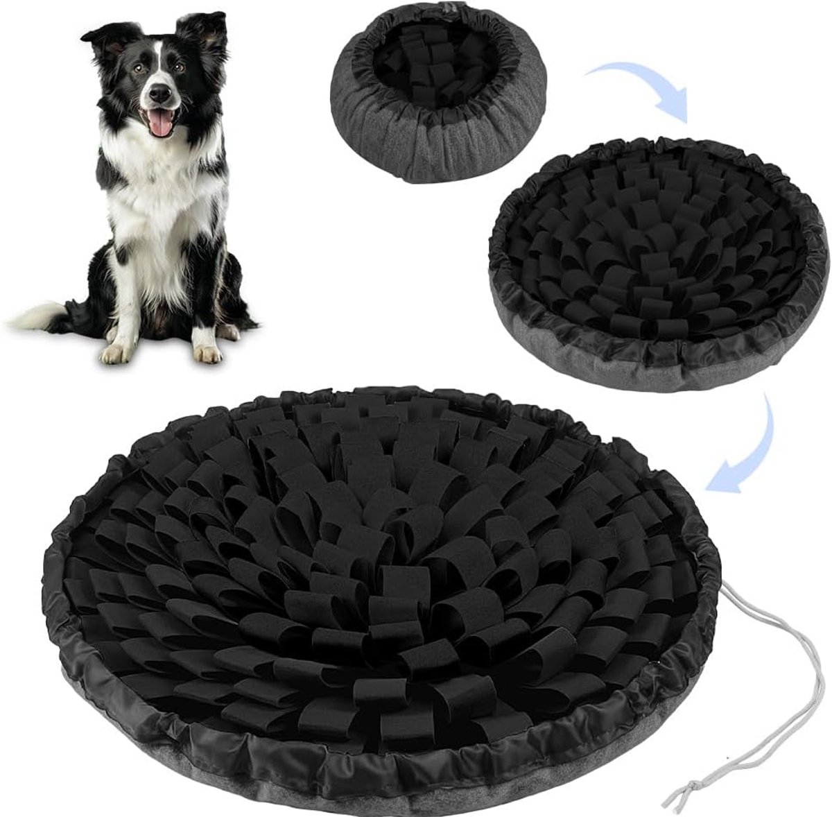 Snuffelmat voor honden,voedermatten voor honden langzaam eten,stressverlichting, wasbaar interactief speelgoed voor grote honden en puppy's,Grijs