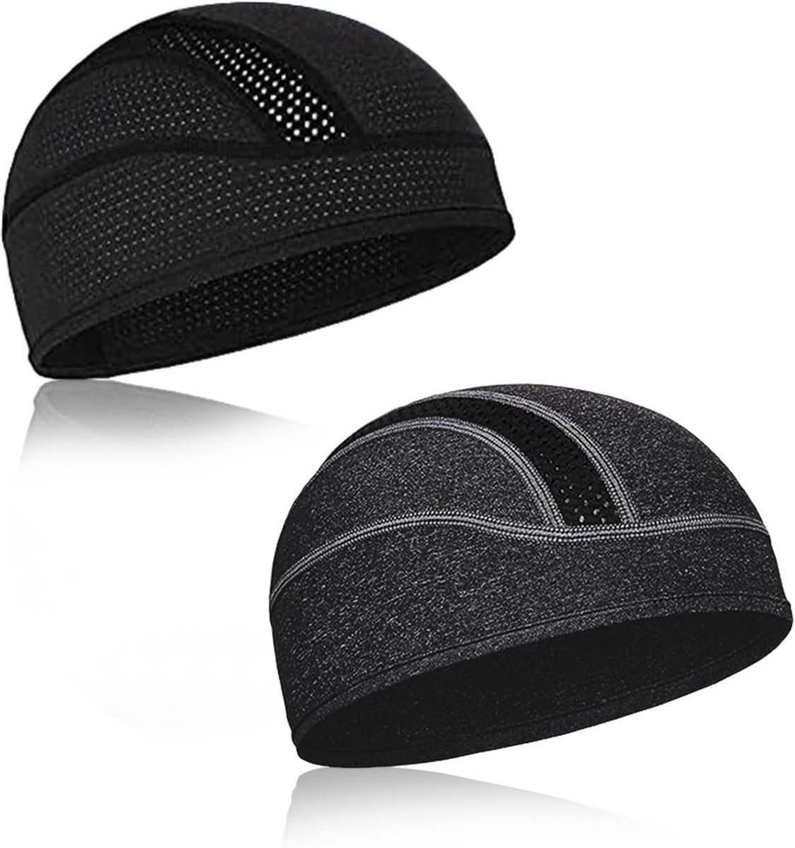 Helmonderkap voor motorfiets, 2 stuks zomerhelmonderhelm, bandana, sport, wieldoppen voor de zomer, schedel cap, ademend, onder helm, wieldop, sportmuts voor heren en dames