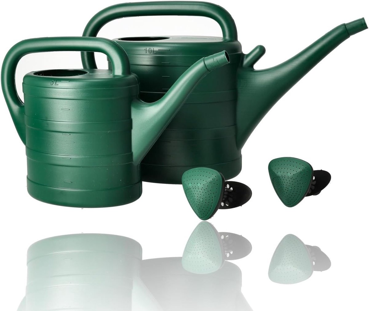 Gieter Set 15L – 10 Liter en 5 Liter – Kunststof Groene Gieter met Spuitkop – Perfect voor Tuin en Balkon - SnelShoppen