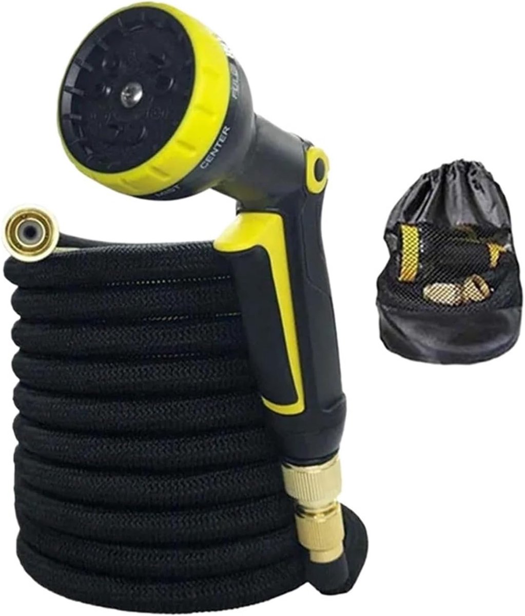 Tuinslang Set - Flexibele Slang - Tuin Water Geven - Messing Connectoren - 5 Meter - Zwart – foto 6
