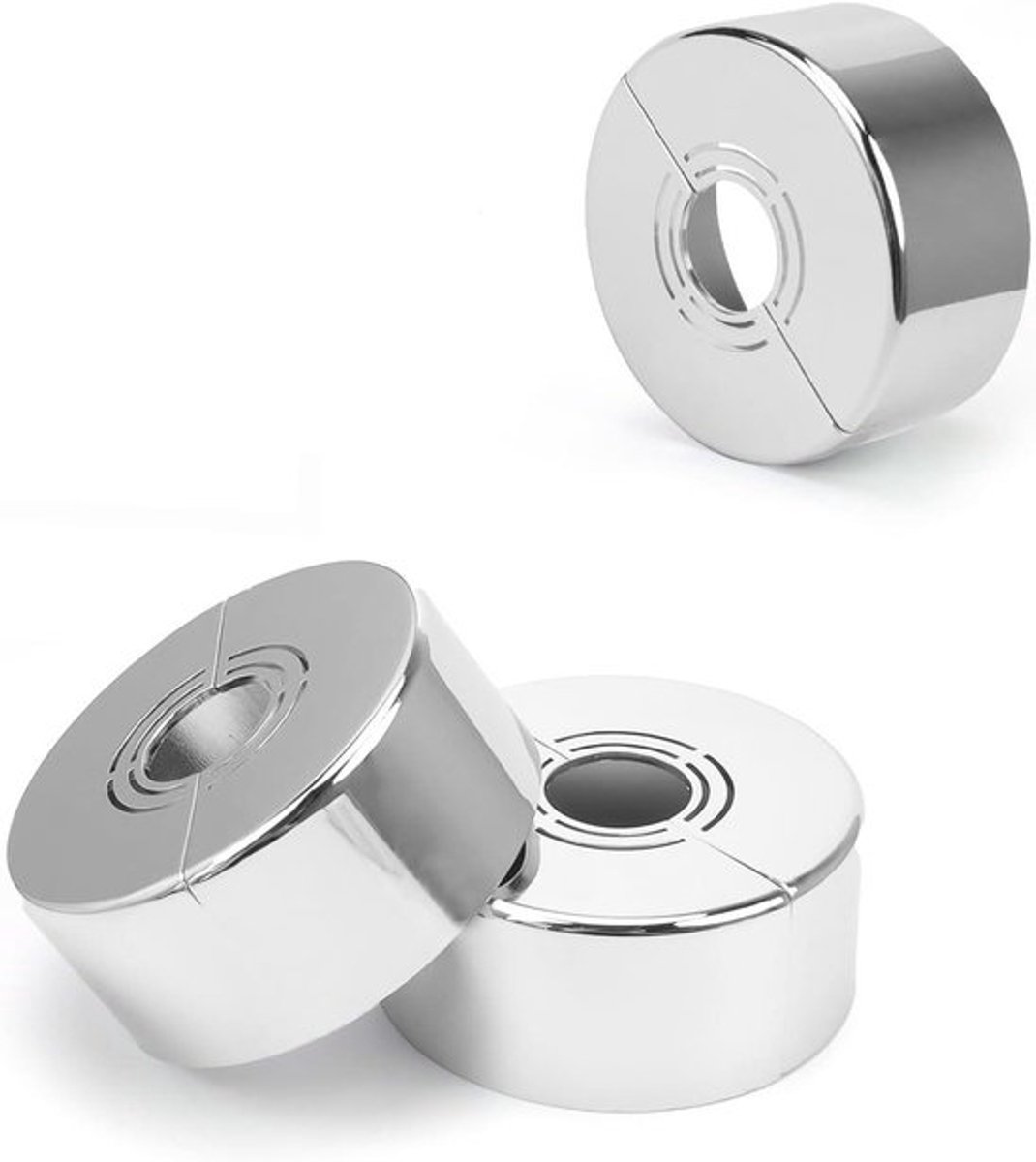 Set van 3 rozetten voor verwarmingsbuis en douchekranen, galvanisatie, diameter 20 mm/25 mm/33 mm. Geschikt voor douche-accessoires en kraandecoratie.
