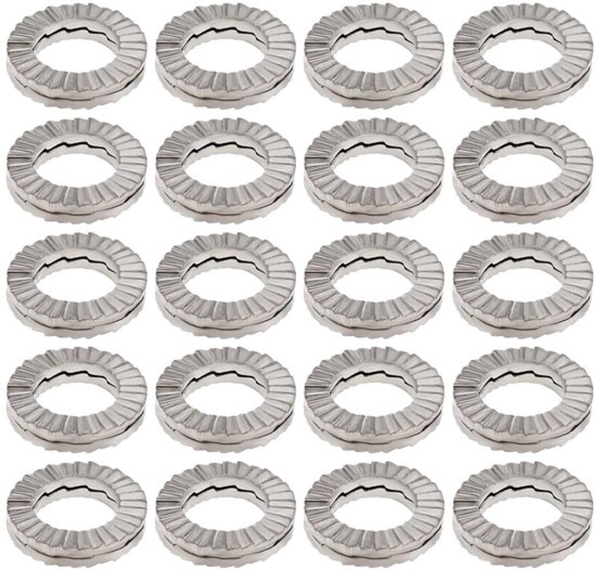 20 stuks mangaanstalen M6 sluitringen voor bouten en moeren, dikte 2 mm, buitendiameter 10,8 mm