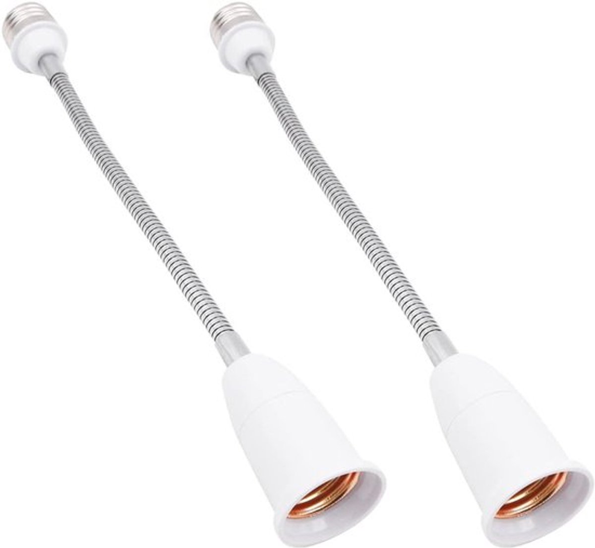 Flexibele Zwanenhals Lamp Base Verlenging Adapter - 2 Stuks - Verleng Gloeilamp - Aanpassen Licht - 28cm