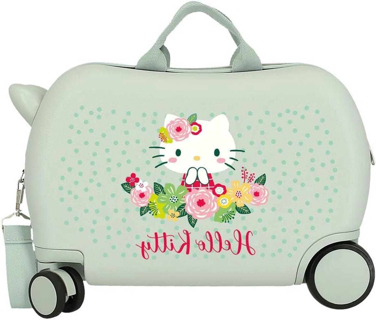 Kinder Koffer - Reiskoffer Meisjes - Vakantie Voorbereiding - Bloemenprint Design - 45 x 31 x 20 cm - Groen