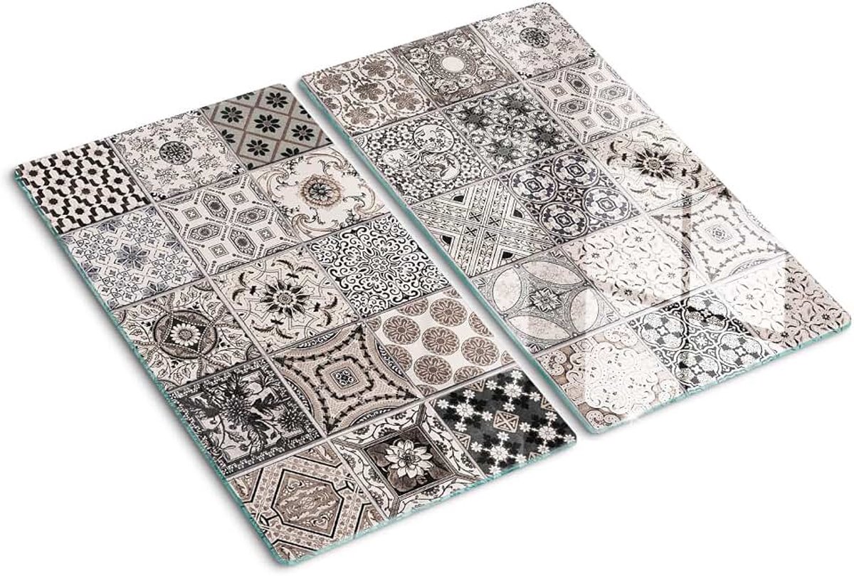 Glazen snijplank - 2x30x52cm Fornuisafdekplaat Kookplaatafdekking Gehard glas - Antislip Keuken achterwand - Achterwand glas keuken -