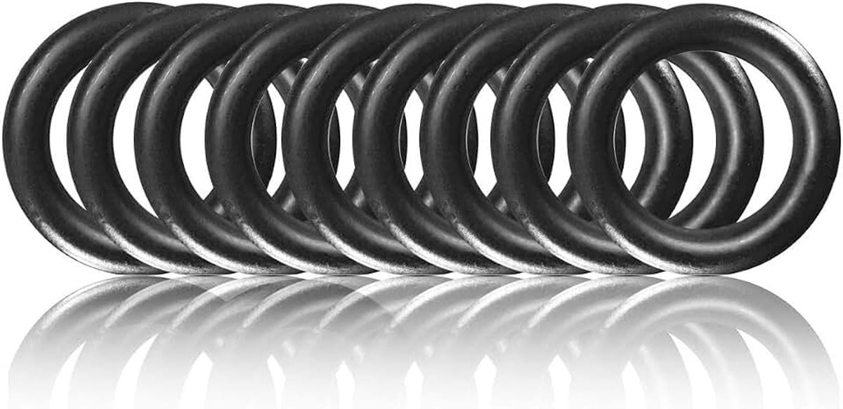 O-ring zwart 10 stuks, metalen rondring van gelegeerd staal, 15 mm binnendiameter en 25 mm buitenmaat, roestvrij, puntgelast, voor hondenlijn halsband paracord 550 handtas knutselwerk