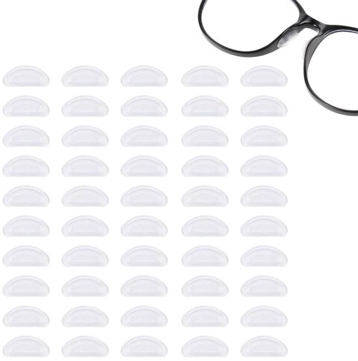 - Siliconen neuspads - D-vorm neuskussen - Comfort en slipbestendigheid - 25 paar - Zelfklevende neuspads voor bril - Geschikt voor brillen..