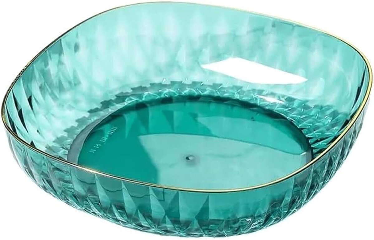 Fruitschaal Fruitschaal Vierkante decoratieve plaat Huishoudelijke vaatwasser Snackplaat Snoepplaat(Blue)