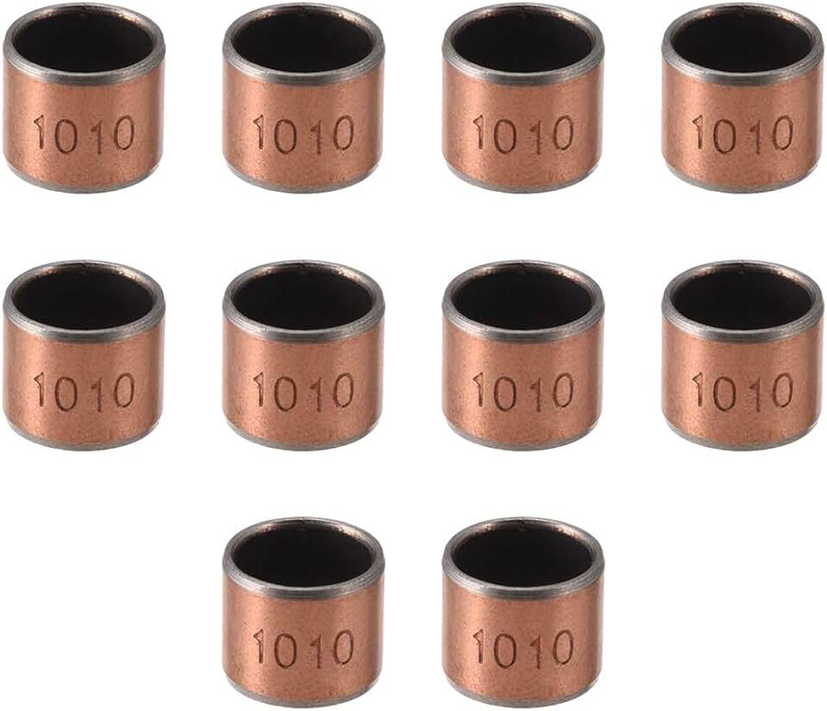 Lagers, 10 mm boring x 12 mm x 6 mm lengte omwikkelde oliebarren 10 * 12 * 10mm Verpakking van 10 stuks.