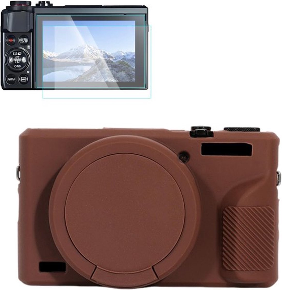 Siliconen hoes voor Canon G7X Mark III met 2 schermbeschermers en verwijderbare lenshoes, ideaal voor fotografie en bescherming