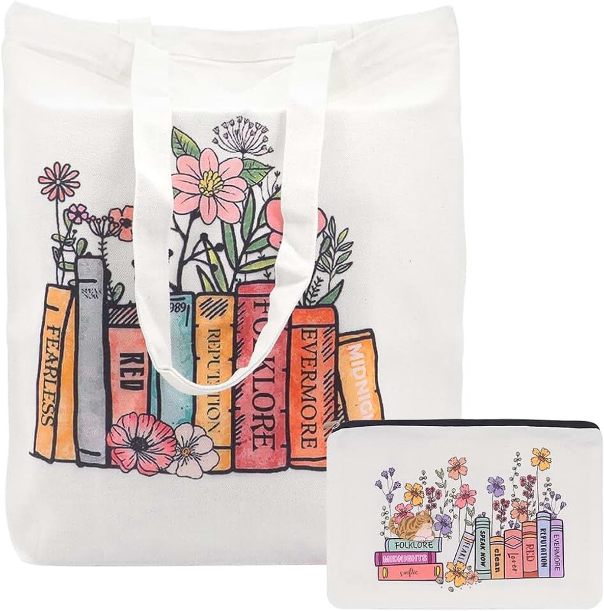 Draagtas voor vrouwen meisjes leuke esthetische canvas tas herbruikbare katoenen draagtas met binnenzak voor werk winkelen reizen -35 x 40 cm, Beige