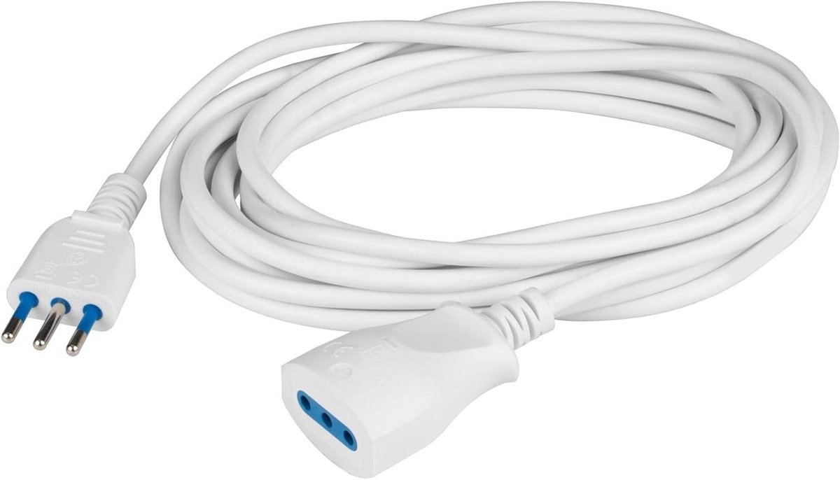 Elektrische Verlenging - Stroomkabel - Apparaten Aansluiten - Veilige Stekkers - 5 Meter - Wit
