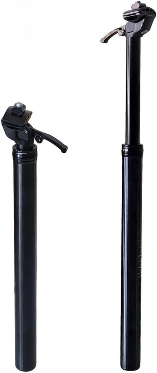 Schakelbare Zadelpen - Verstelbare Zadelpen - Comfortabel Mountainbiken - Met Verende Slag - 170 mm - Zwart