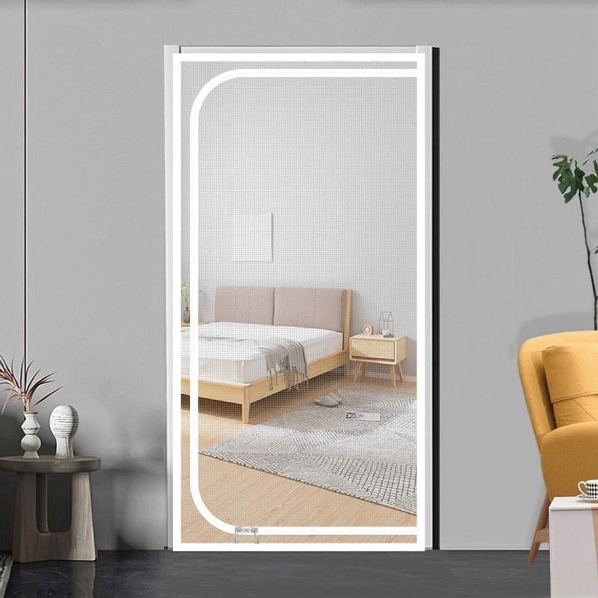 Katten Horren Deur - Hordeur Kattenluik - Huisdieren Binnenhouden - Krasbestendig Verstevigd Gaas - 90 cm x 200 cm - Zwart