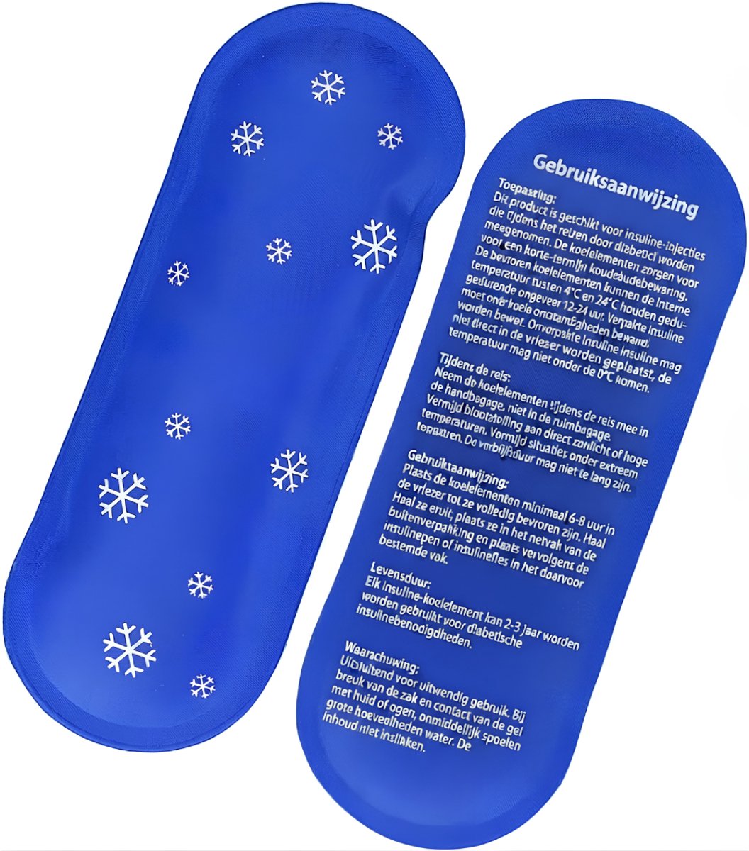 VALI® Insuline Koeltas - Herbruikbare Ijszak voor Insuline - Koeltas voor Diabetici - Blauw - 17cm x 7cm x 1cm