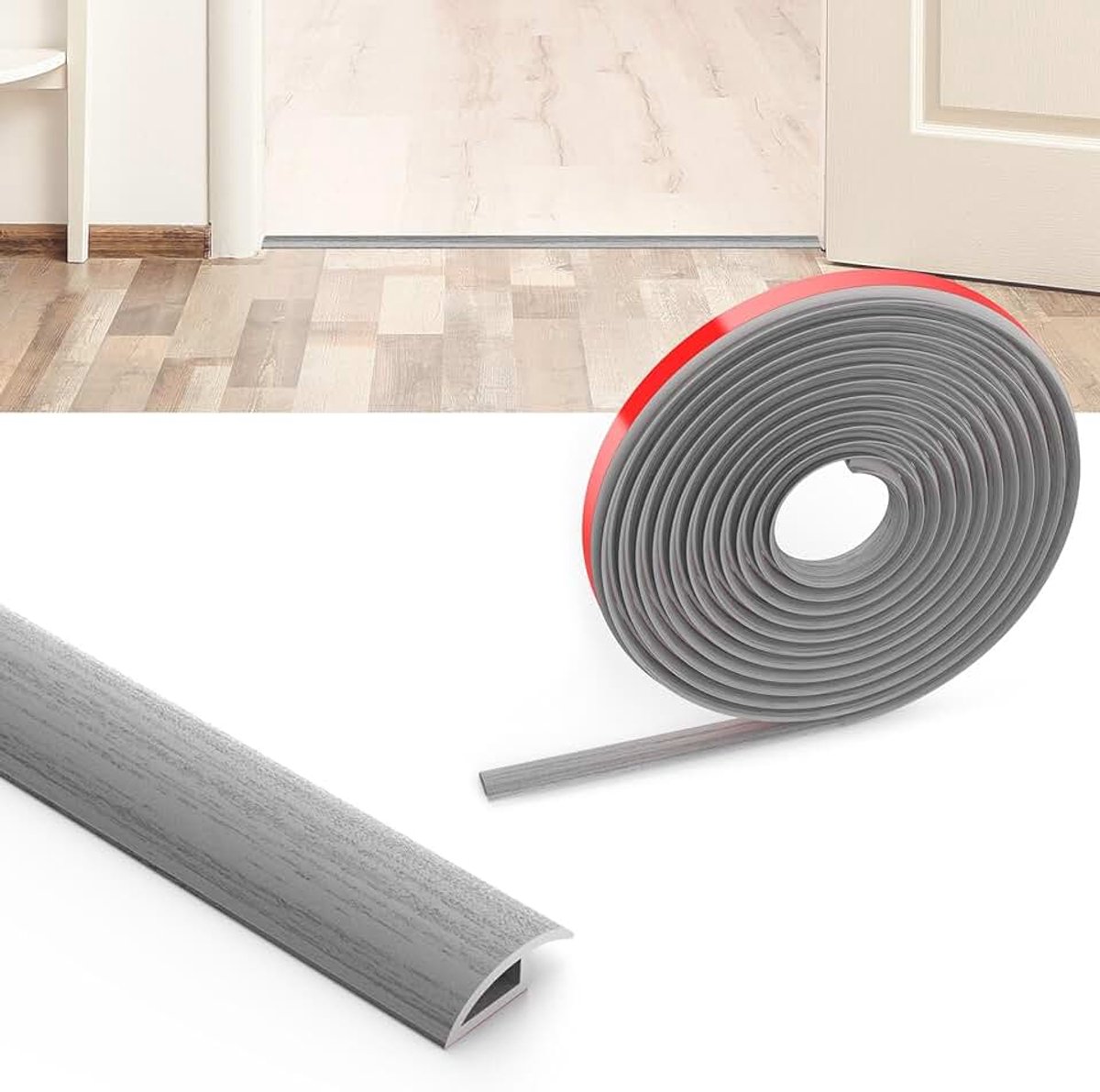 2 m laminaatvloer drempel overgangsstrip, PVC vloerverdeler strip overgangsstrip, zelfklevende drempelstrip, deurstrip drempelstaven voor het verbinden van vloeropeningen, tapijt, tegels,