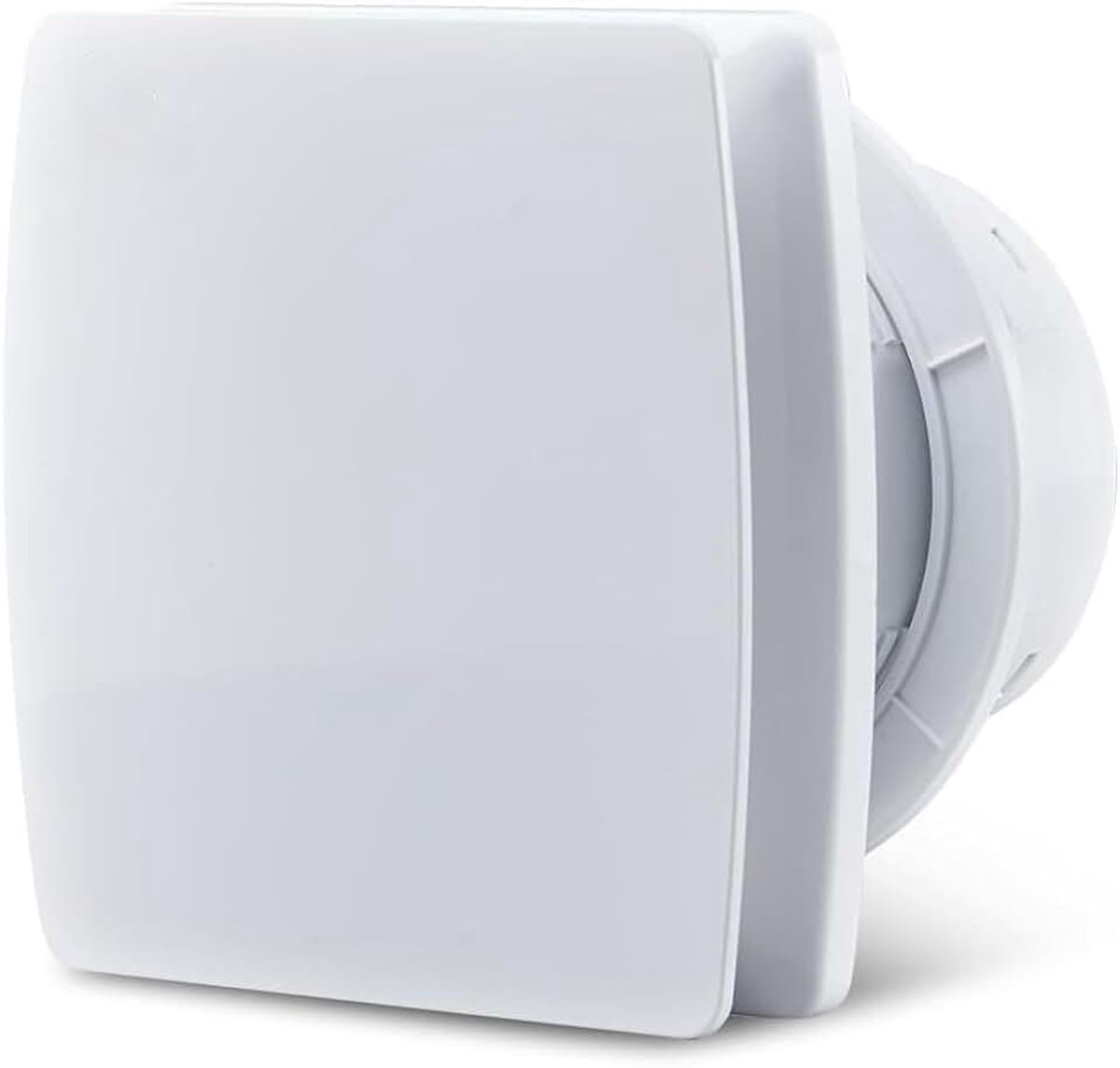 Badkamerventilator, 100 mm, met terugslagklep, stille afvoerventilator, 12 W, wit, wandventilator, ventilator voor keuken, badkamer, toilet, kas, garage, IPX4