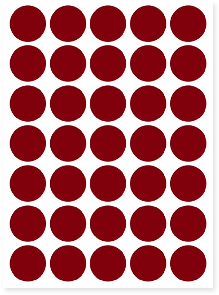 20 vellen rond zelfklevend papier van 10 mm – 10 kleuren, 4008 stippen | Zelfklevende stiften,Bordeaux,25MM