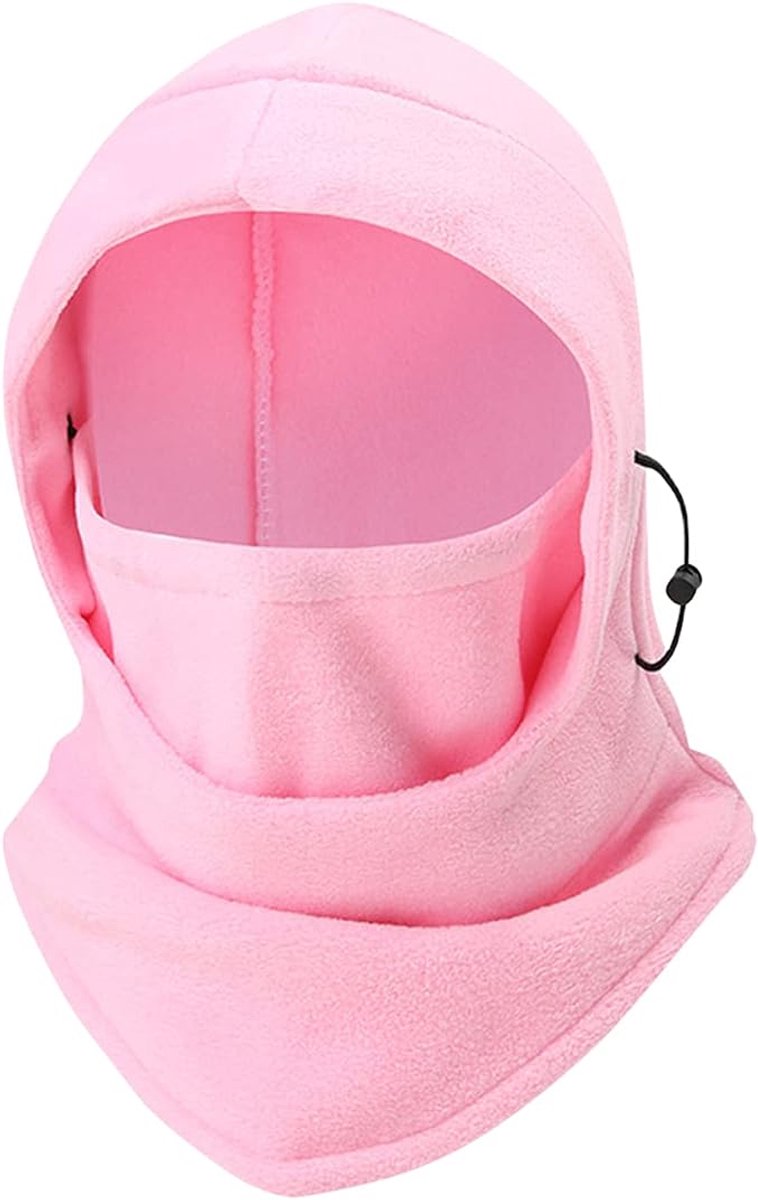Fleece bivakmuts - Balaclava - Skimuts - Fleece balaclava - Snowboard masker - Gezichtsbedekking - Gezichtsmuts - Motor masker - Fleece - Roze - Wintersport - Jonyx