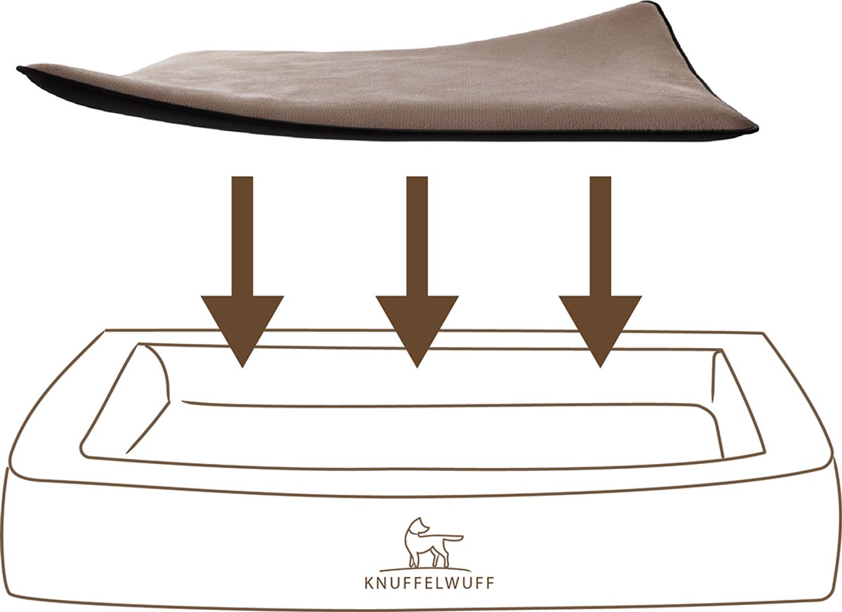 Knuffelwuff knuffelzachte inlegmat teddystof voor hondenbed Vorm: Adventure maat XL bruin