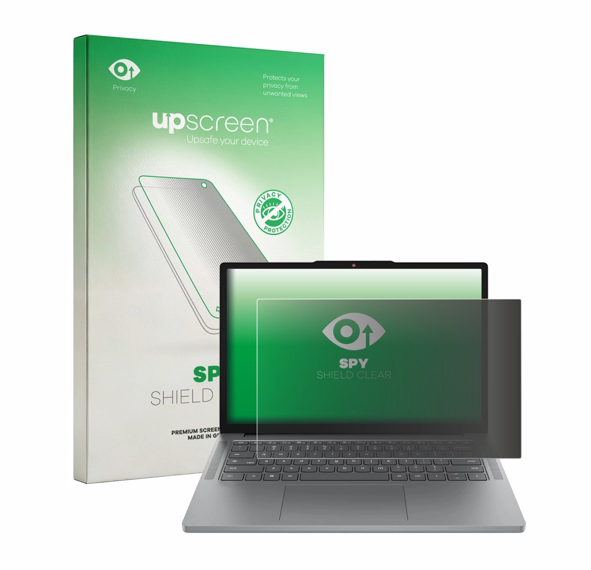 upscreen - privacy screenprotector voor Lenovo Chrome 14M8911 - Folie Beschermfolie Blauwlichtfilter