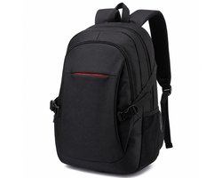 VHV Rugzak - Grote Schoolrugzak 31 x 16 x 48 cm - Rugtas met Meerdere Vakken, Laptopvak, Zijvak en Gewatteerde Schouderbanden - Voor School, Werk en Reizen - Zwart
