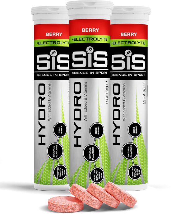 Science in Sport - SIS Go Hydro Bruistabletten - 300mg Elektrolyten - Berry Smaak - 3x20 Tabletten van Science in Sport — afbeelding 2