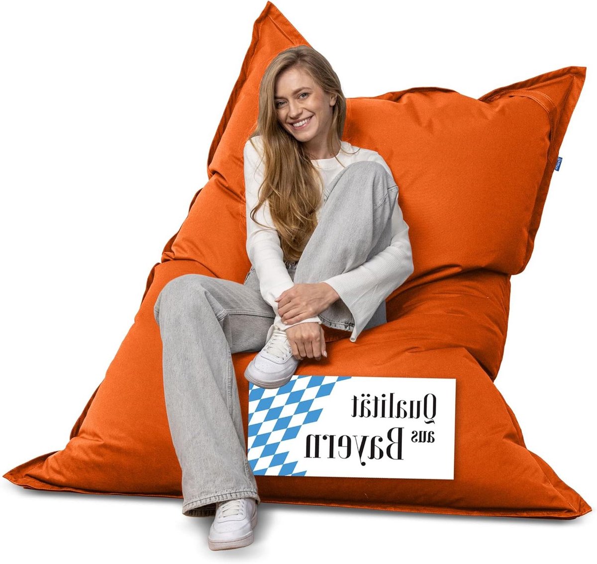 Reuzenzitzak - XXL Ligzak - Ontspannen Binnen Buiten - Afneembare Waterdichte Hoes - 140 x 180 cm - Oranje