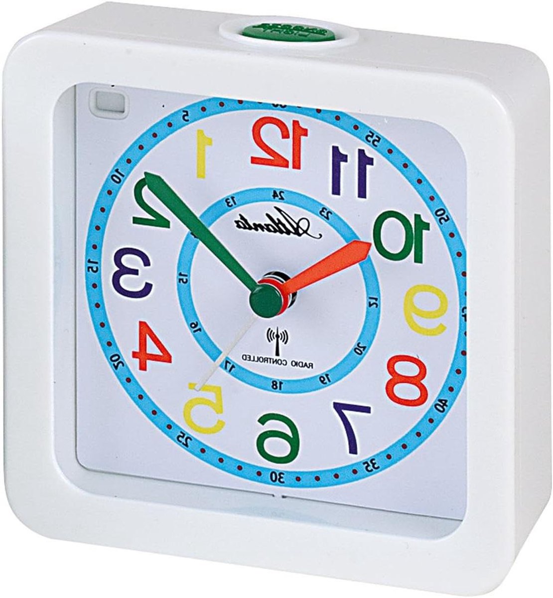 Kinderwekker Radio - Analoge Klok - Leren Klokkijken - Automatische Tijdsinstelling - 10 x 10 cm - Wit