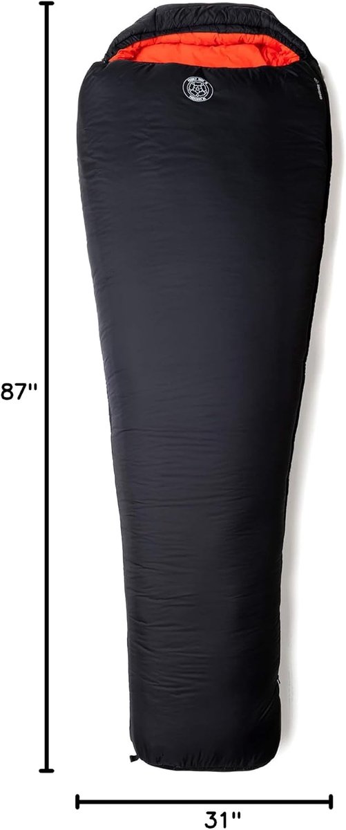 Winter Slaapzak - Mummie Slaapzak - Kamperen en Outdoor - Lichtgewicht en Compact - 220cm Lengte - Zwart Oranje — afbeelding 3