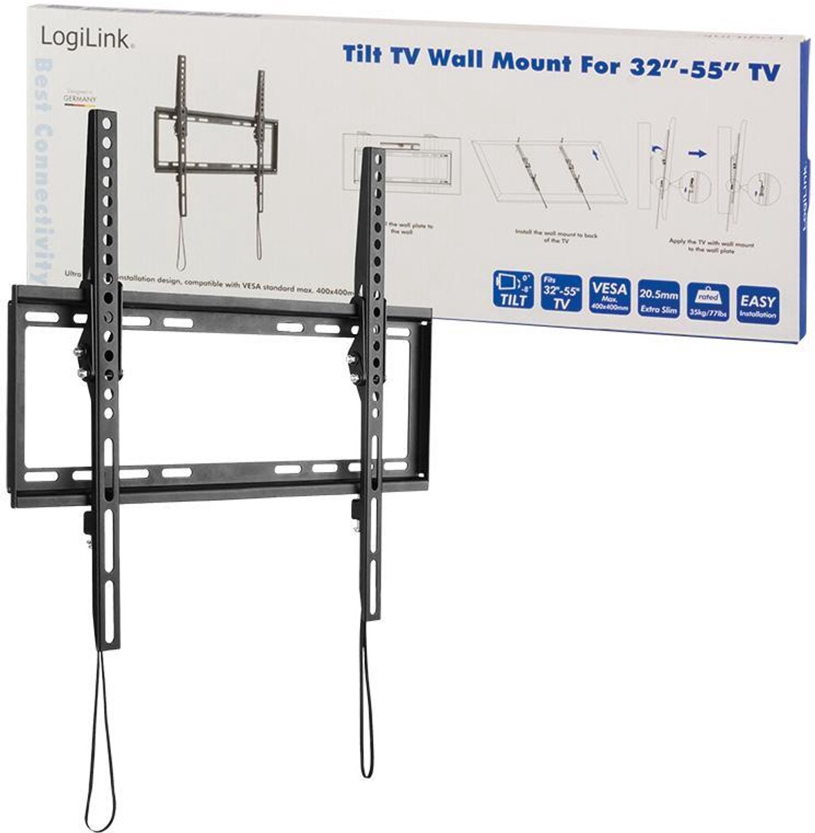 TV-wall mount LogiLink neigbar -8f¸/0f¸, 32-55"""", max. 35 kg