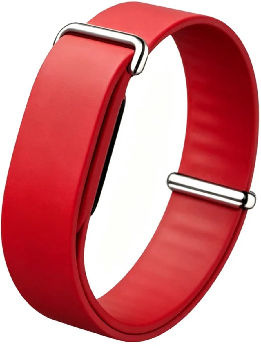 Strap-it Siliconen Plain bandje geschikt voor Fitbit Air - Rood