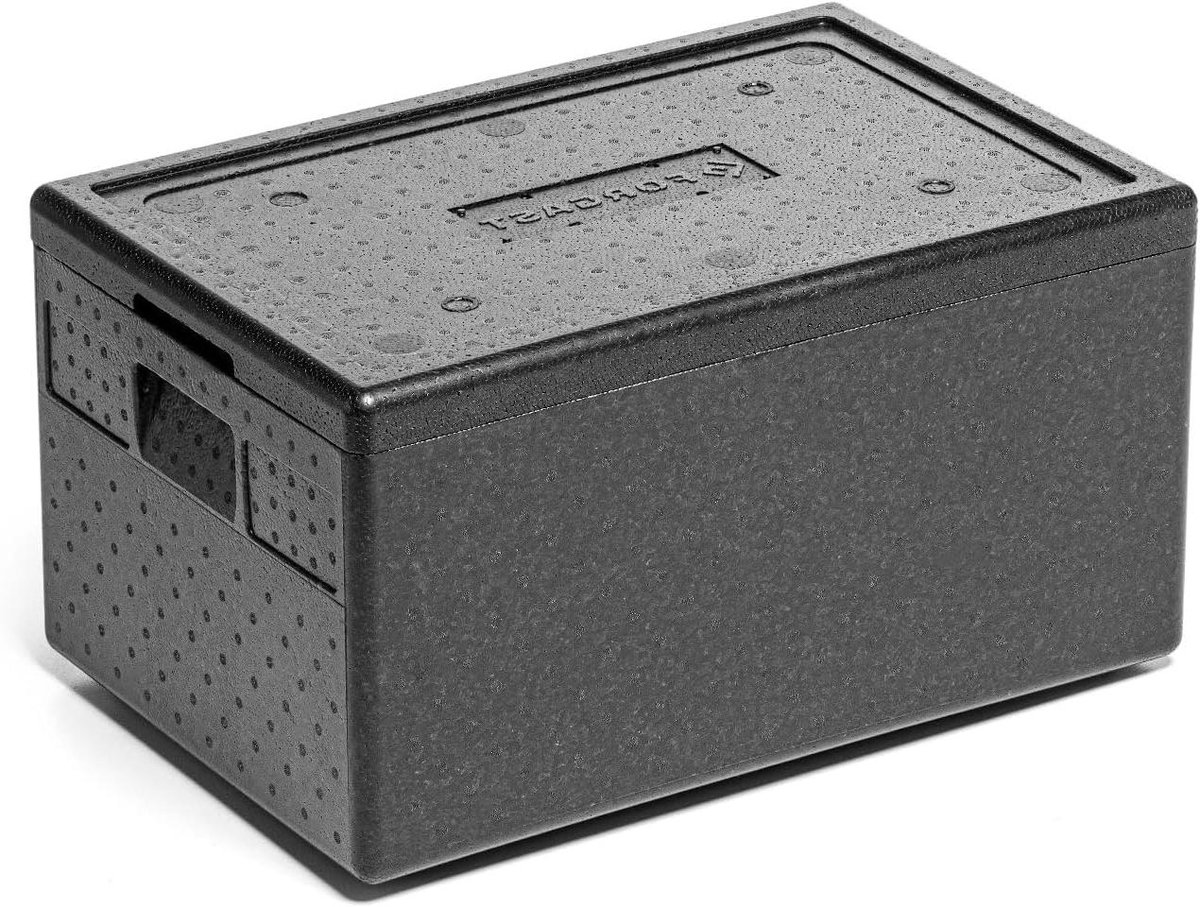 Isolatiebox Voedsel - Transportkoeler Horeca - Warm Koude Opslag - Hygiënisch Voedselcontact - 60x40x32 cm - Zwart