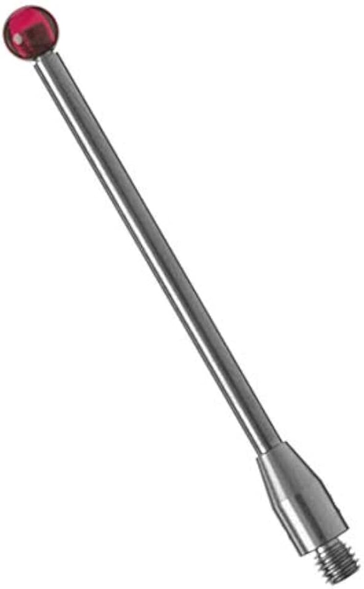 Drukknopjes voor tactiele meettoets, schroefdraad M3, robijnkogel Ø4 mm, hardmetalen schacht, lengte 40 mm A-5003-0060
