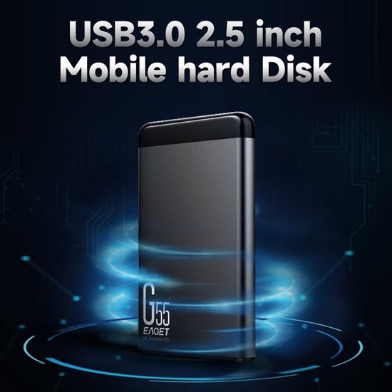Externe Harde Schijf - Mobiele HDD - Snelle Data Overdracht - Schokbestendig Metalen Behuizing - 500 GB - Zwart — afbeelding 4