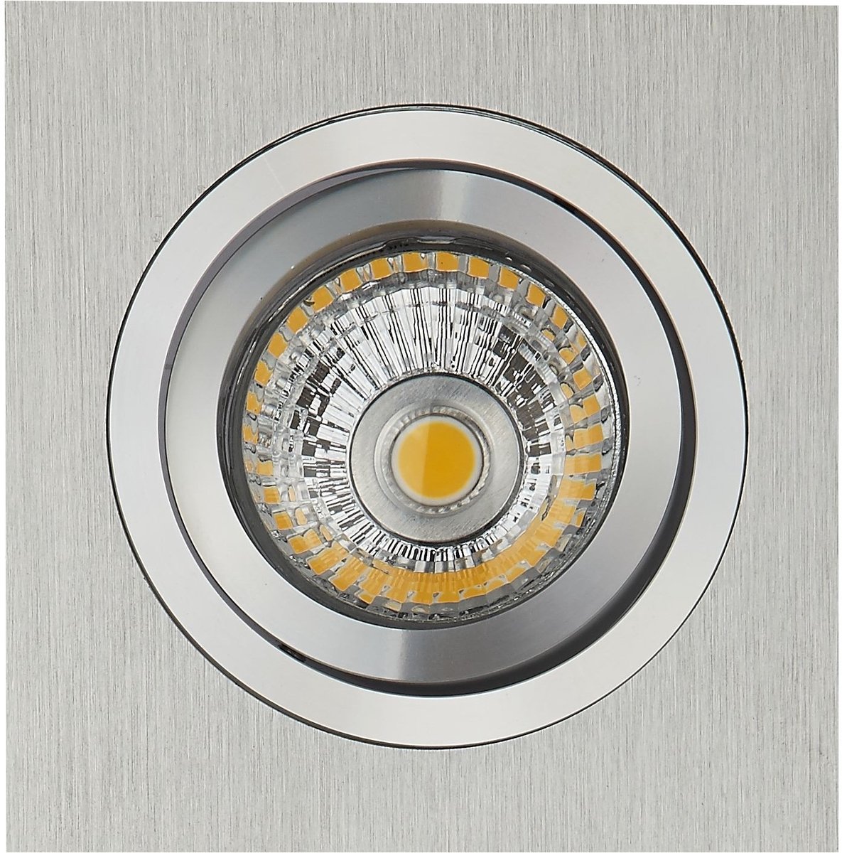 Zoom I inbouwspot aluminium, vierkant 95 x 95 mm, GU10 5W LED 2700K dimbaar, lichtbron inbegrepen, IP20