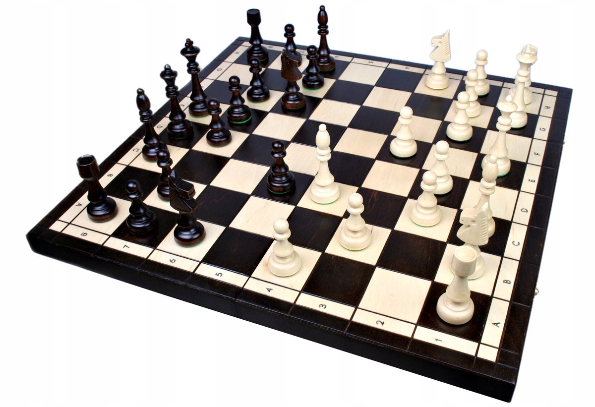 Grote Houten Schaakset Club 48x48cm met Elegant Figuur