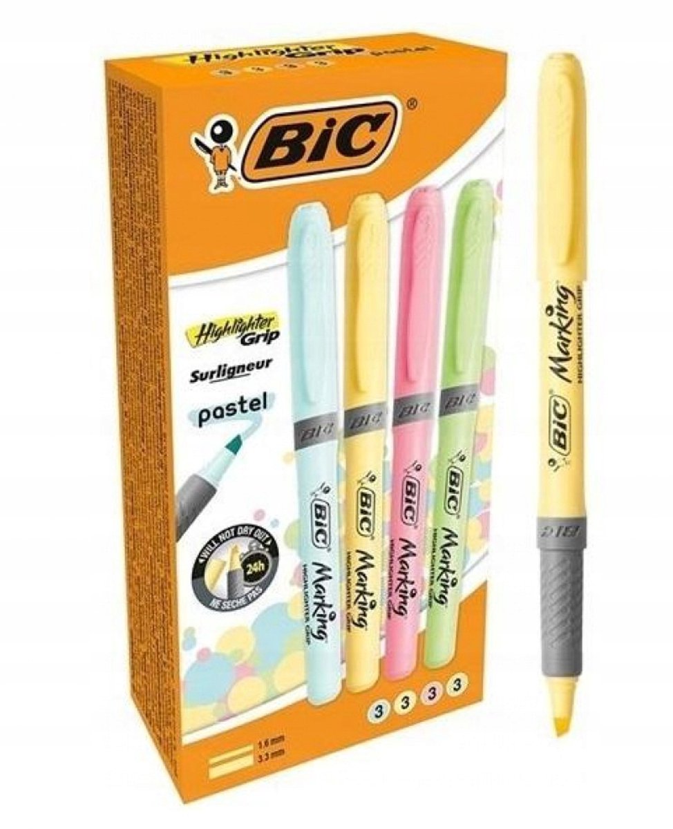 BIC Markeerstift Grip Pastel Mix - 1 Stuk