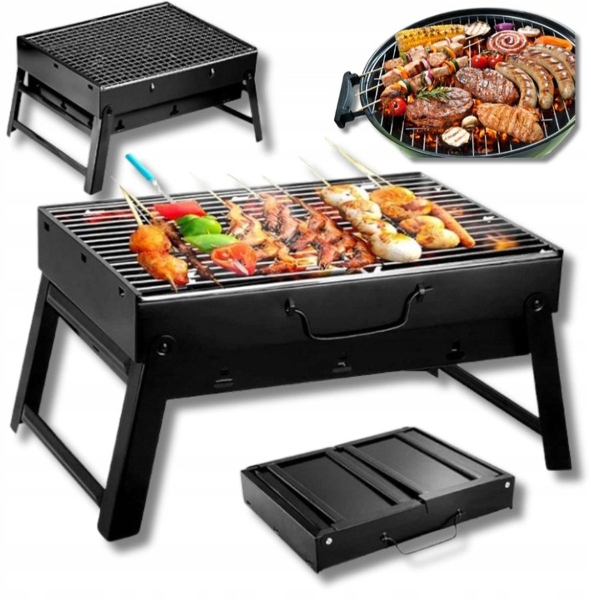 Draagbare Koolgrill in Kofferformaat - Compact & Opvouwbaar