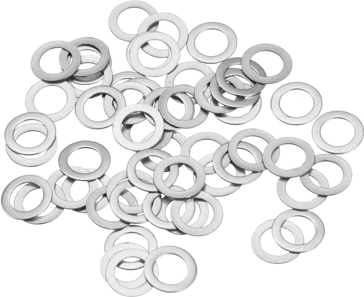 M5 50 stuks 304 roestvrij staal platte afdichtingsringen 5 x 8 x 0,2 mm ultradunne platte afstandhouders voor schroef bouten elektronische reparatie auto