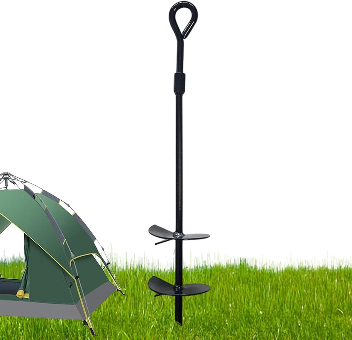Grondpennen - Tentharingen Ankers - Buiten Spullen Zekeren - Schroefanker Ontwerp - 40 cm - Zwart