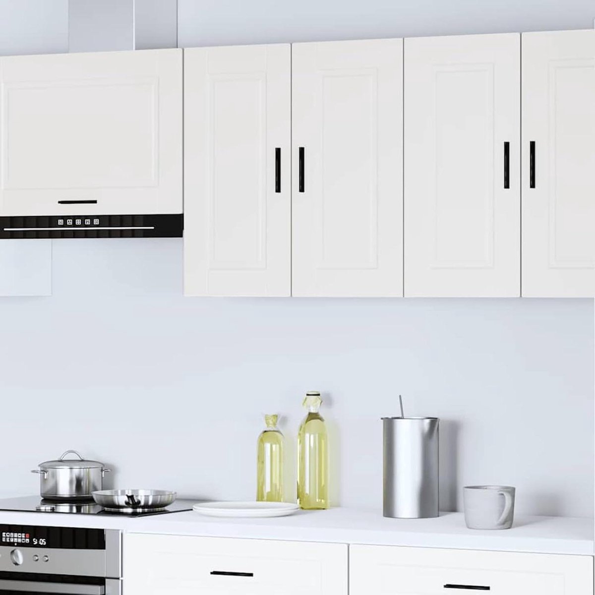 Keukenkast Hout - Wandkast Keuken - Keuken Organiseren - Robuust Ontwerp - 60 x 31 x 60 cm - Wit
