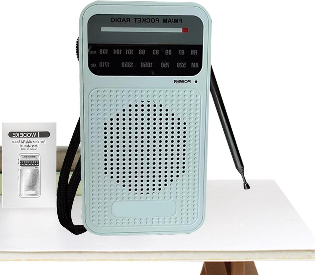 Draagbare Radio - Batterij Radio - Muziek Luisteren - Verbeterde Ontvangst - 13 cm Breed - Wit
