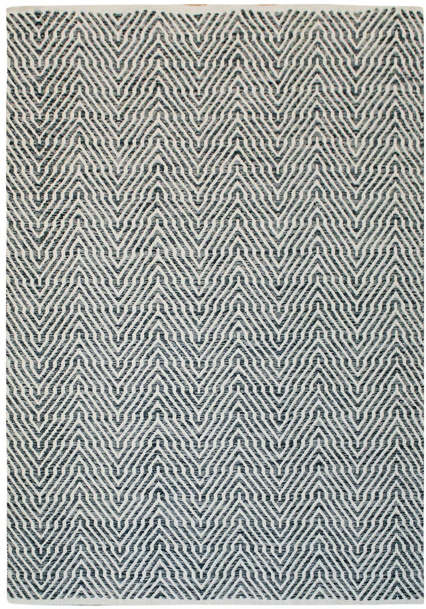 Padiro laagpolig vloerkleed 160 x 230 cm - grijs - abstract modern - geschikt voor vloerverwarming - handgeweven van katoen