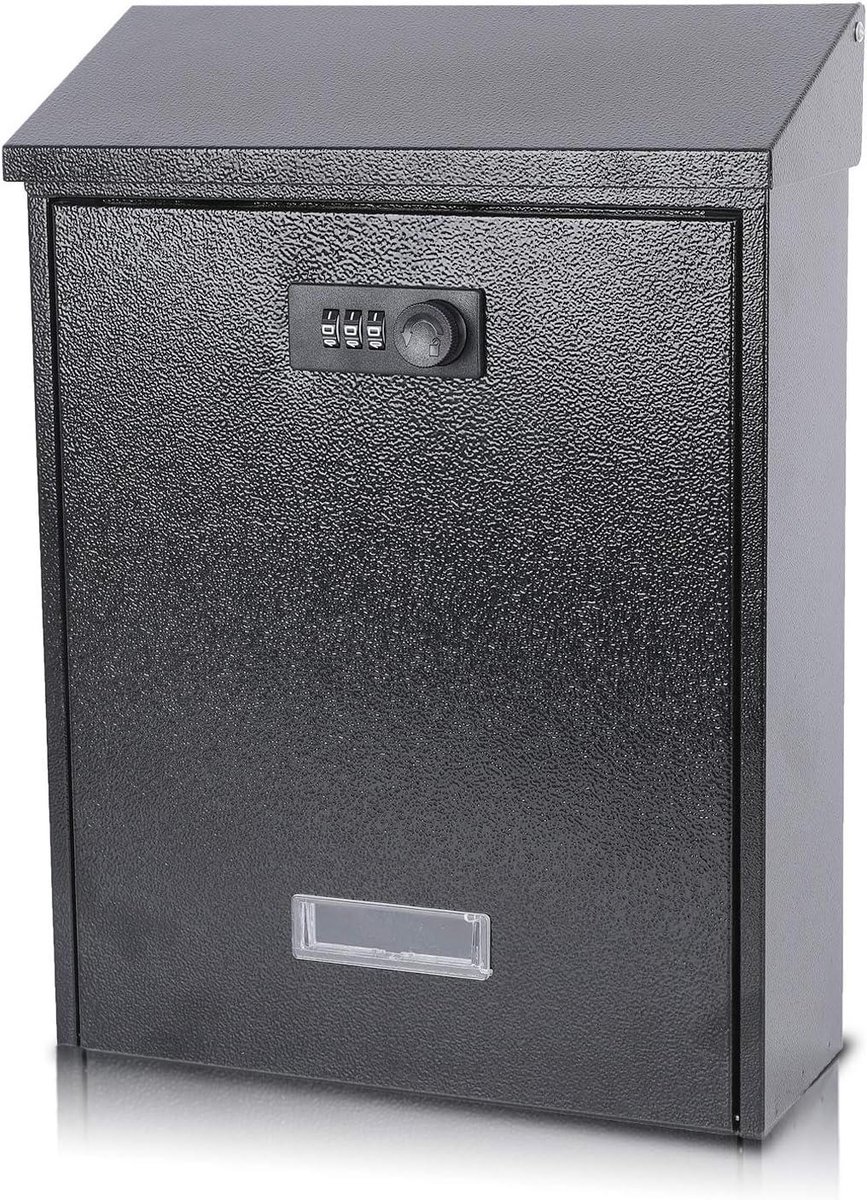 Brievenbus - Wand brievenbus - Post ontvangen - Combinatieslot - 30 x 20.5 cm - Zwart
