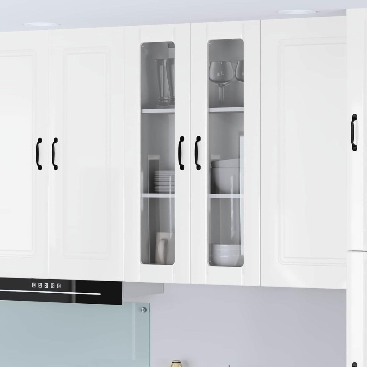 Keukenwandkast - Hangende opbergkast - Keuken opruimen - Hoogglans afwerking - 60 x 100 cm - Wit