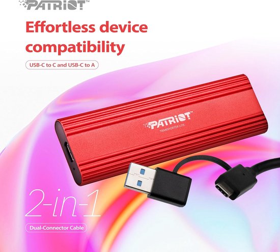 Externe SSD - Draagbare Opslag - Bestanden Overzetten - USB 3.2 Gen 2 - 1TB - Meerkleurig — afbeelding 4