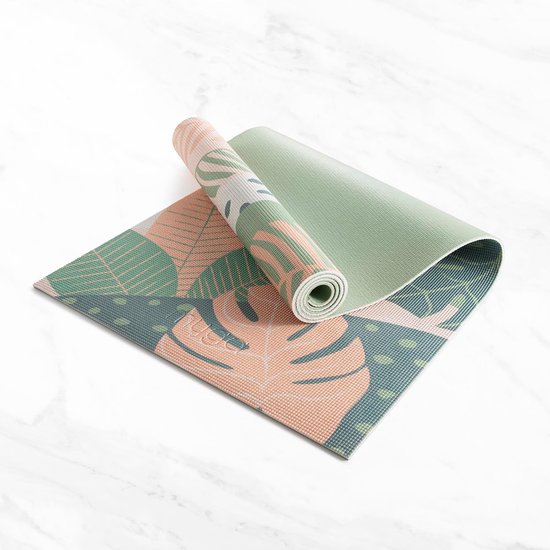 Yogamat - Oefenmat Fitnessmat - Yoga Pilates Meditatie - Antislip Vochtbestendig - 173x61cm - Palm van Yogamat — afbeelding 5