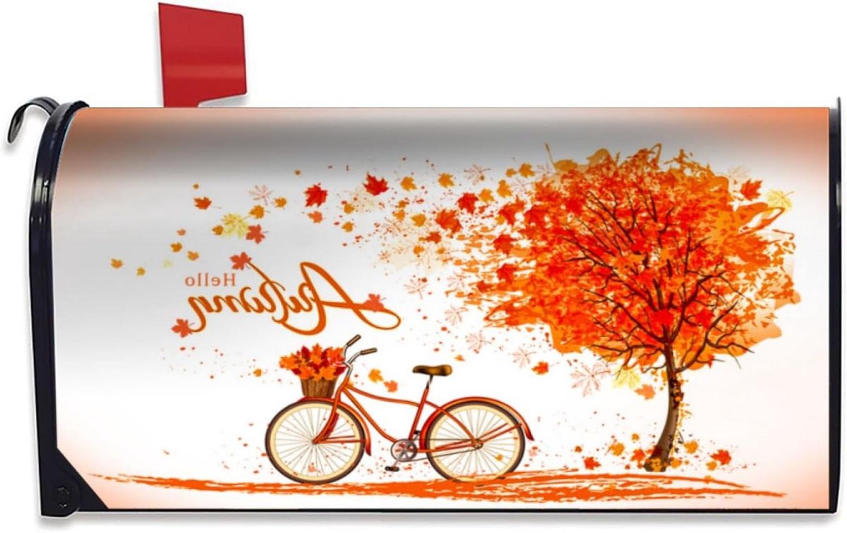 Brievenbus Cover - Postvak Decoratie - Tuin Versieren - Magnetische Bevestiging - 48x51 cm - Herfstkleuren
