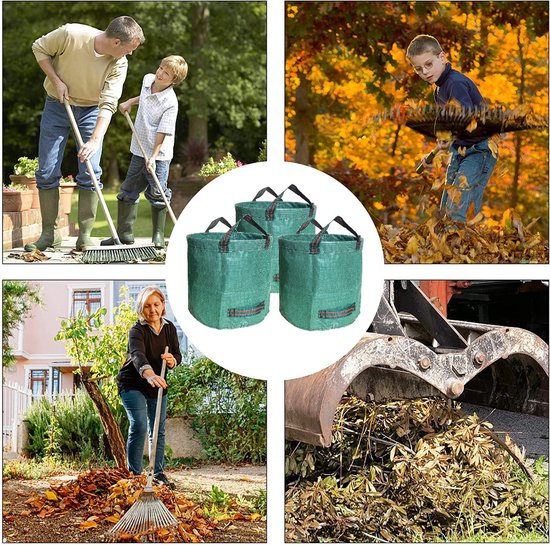 Dailygoods - Tuinafvalzakken - Robuust en duurzaam - 3 x 272 l - Groen - Milieu-vriendelijk alternatief - Perfect voor tuinieren - Set van 3 van Dailygoods — afbeelding 5